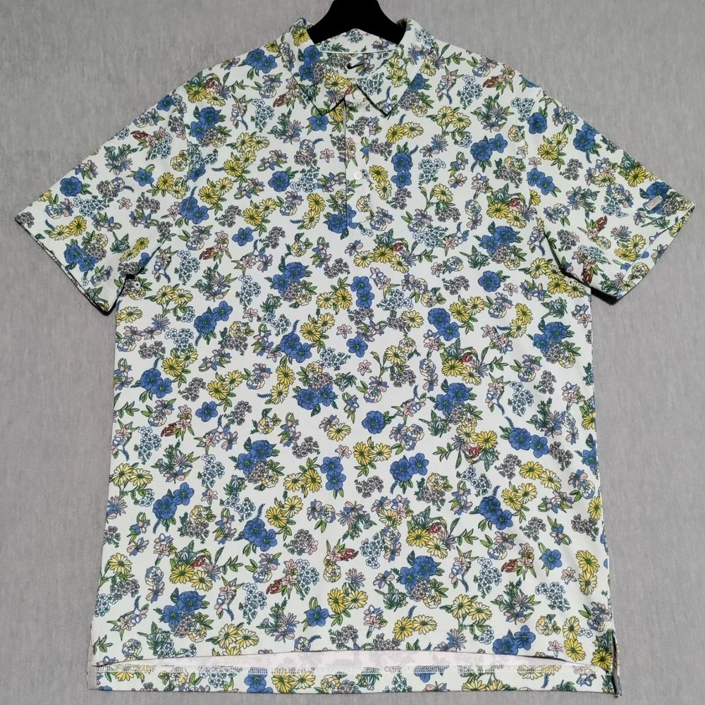 Nike Tour Dri-FIT Player Floral Golf Polo Shirt Mens LARGE Colorful DH0940‎ 394